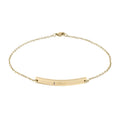 MinX Black Cat Engravable Curved Bar Anklet — Personalized Minimalist Gold/Silver Chain