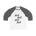 Minx Script Baseball Tee — Retro Raglan 3/4 Sleeve Top