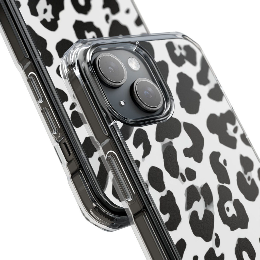 MinX Black & White Leopard Magnetic Impact Phone Case