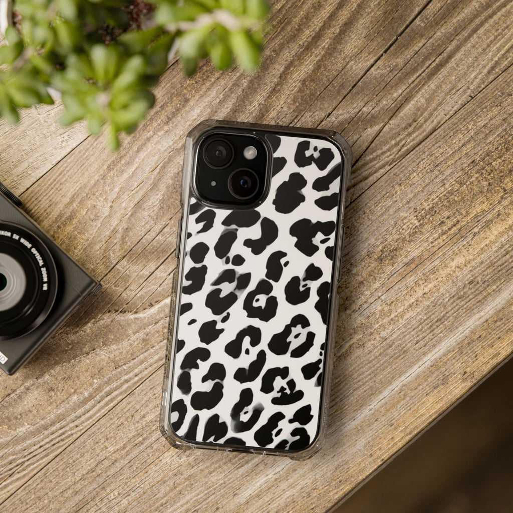 MinX Black & White Leopard Magnetic Impact Phone Case