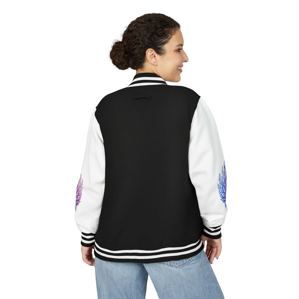 MinX Letterman Jacket - Purple-Blue Wing Sleeve Design