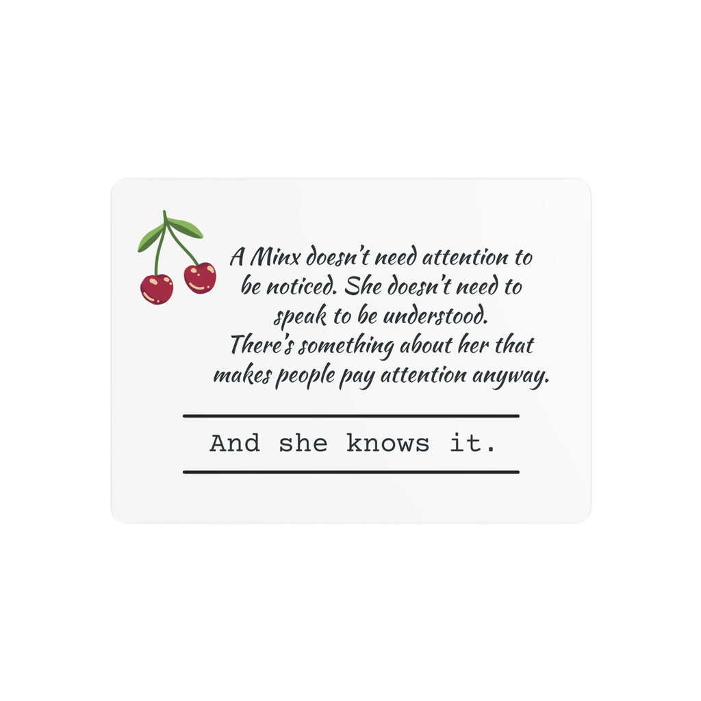 She Knows It Wall Art | Cherry Metal Quote Sign