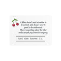 She Knows It Wall Art | Cherry Metal Quote Sign
