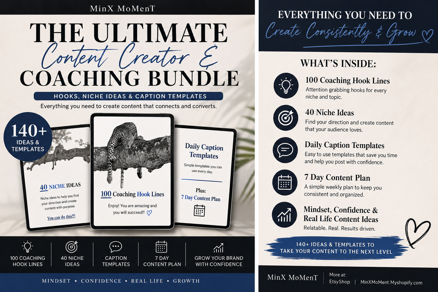 The Ultimate Content Creator & Coaching Bundle | 140+ Hooks, Niche Ideas & Daily Caption Templates